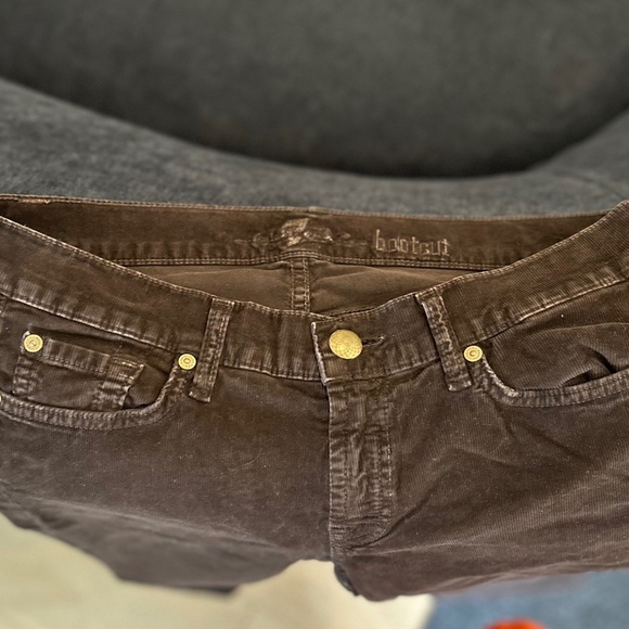 7 for All Mankind Chocolate Brown Bootcut Cords - Size 29 - Picture 11 of 14